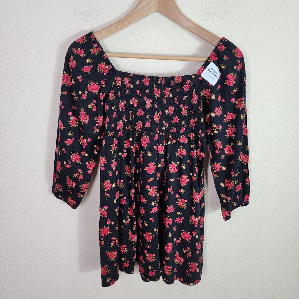Old Navy Girls Medium Floral Cottage Core Long Sleeve Smocked Fit & Flare Dress